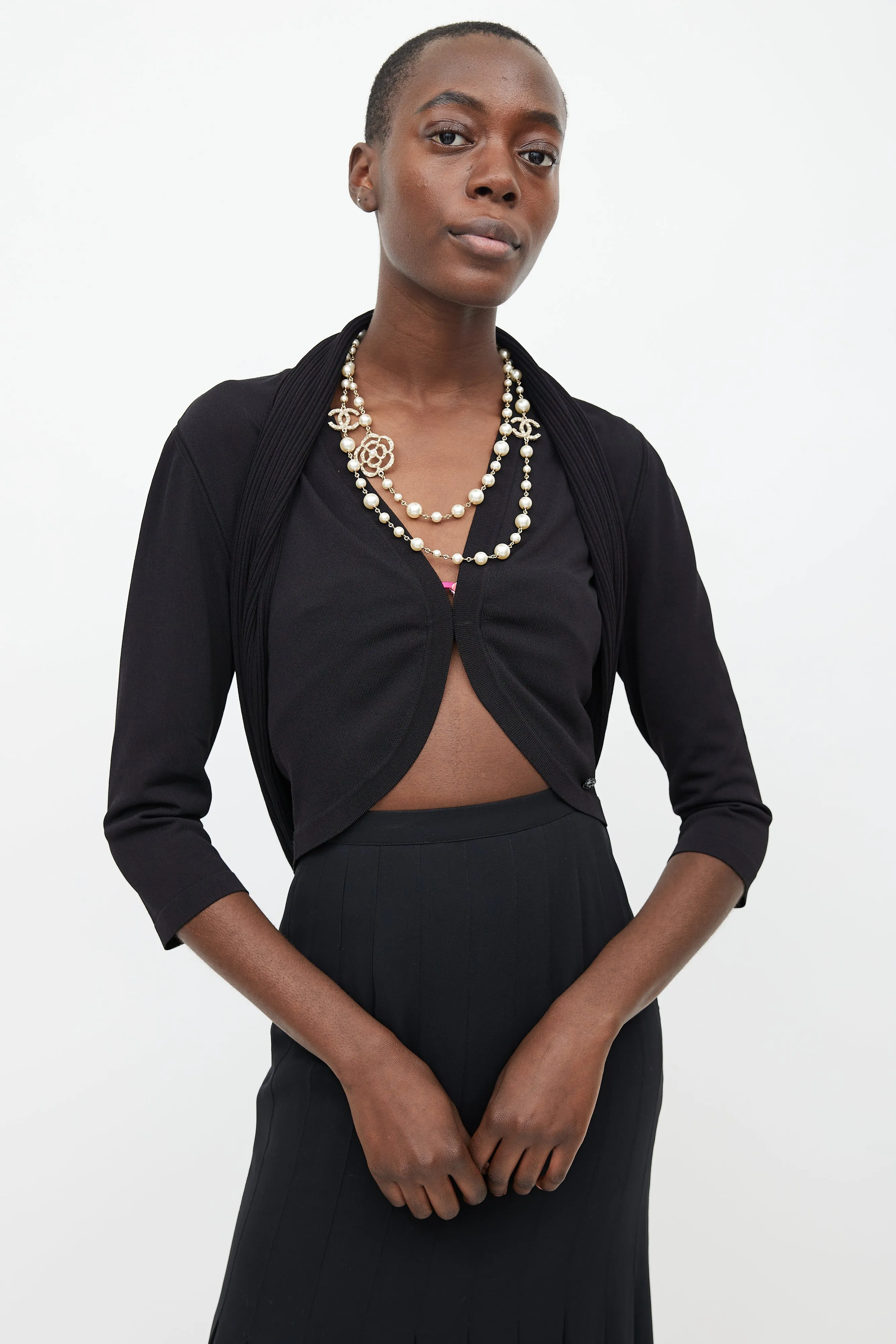 2019 Black Wrap Scarf Cardigan
