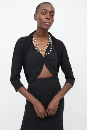 2019 Black Wrap Scarf Cardigan