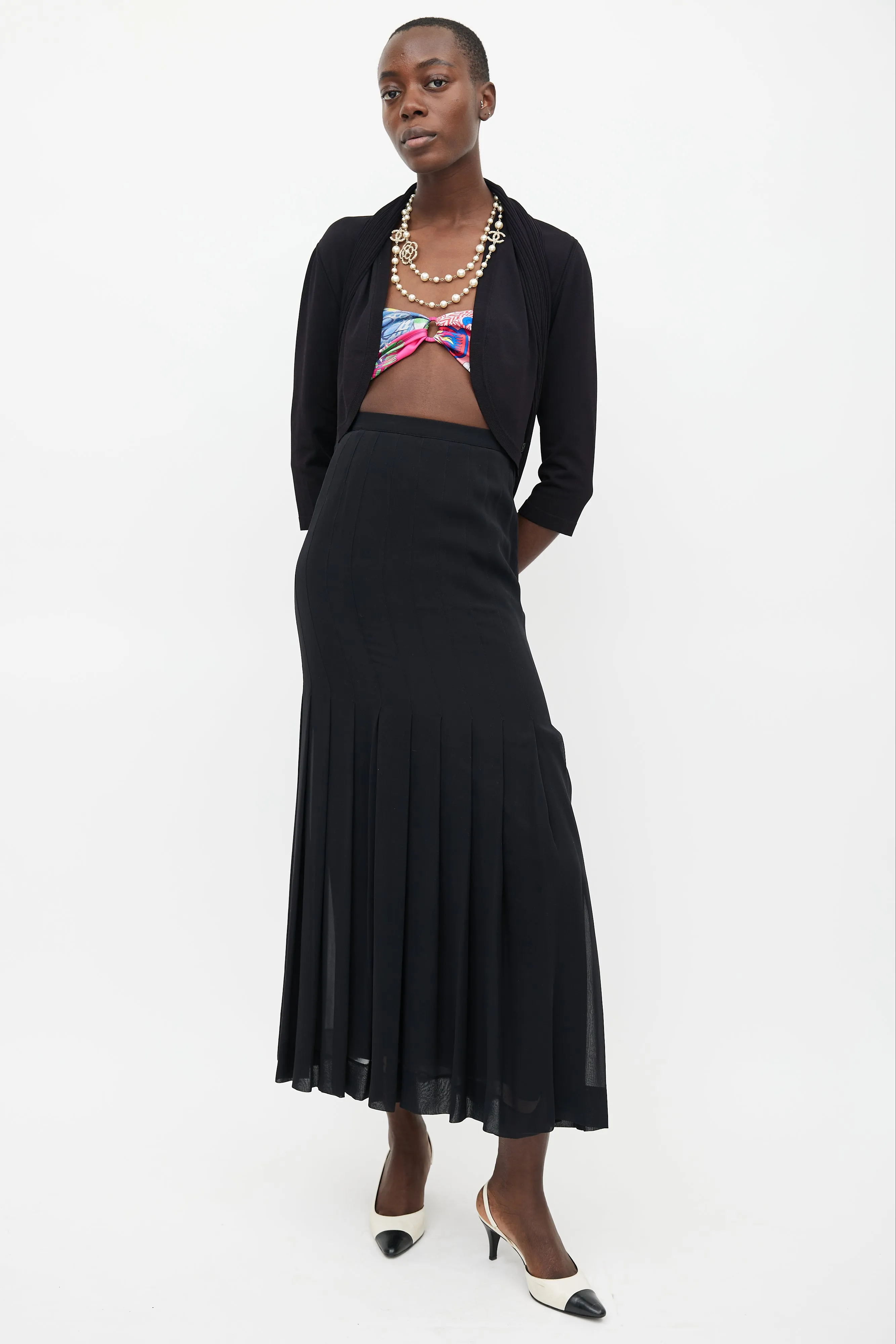 2019 Black Wrap Scarf Cardigan