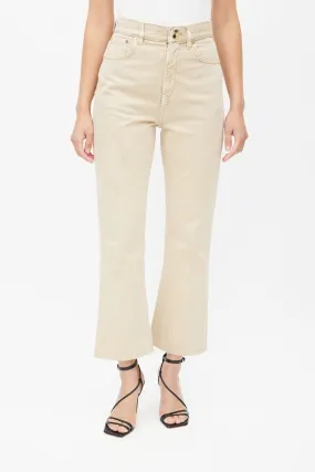 Beige Stonewash Slim Denim Jeans