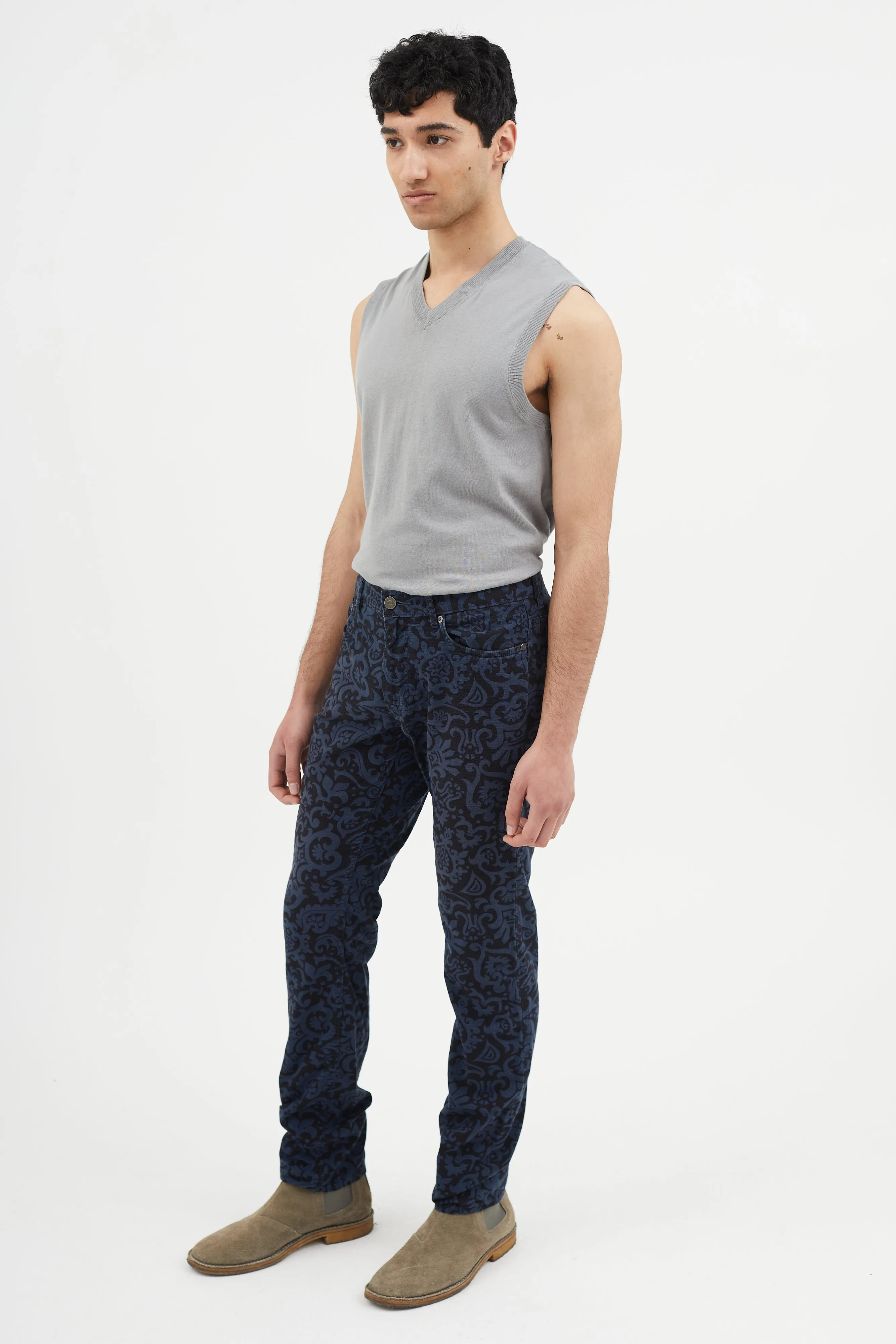 Black & Blue Baroque Jeans