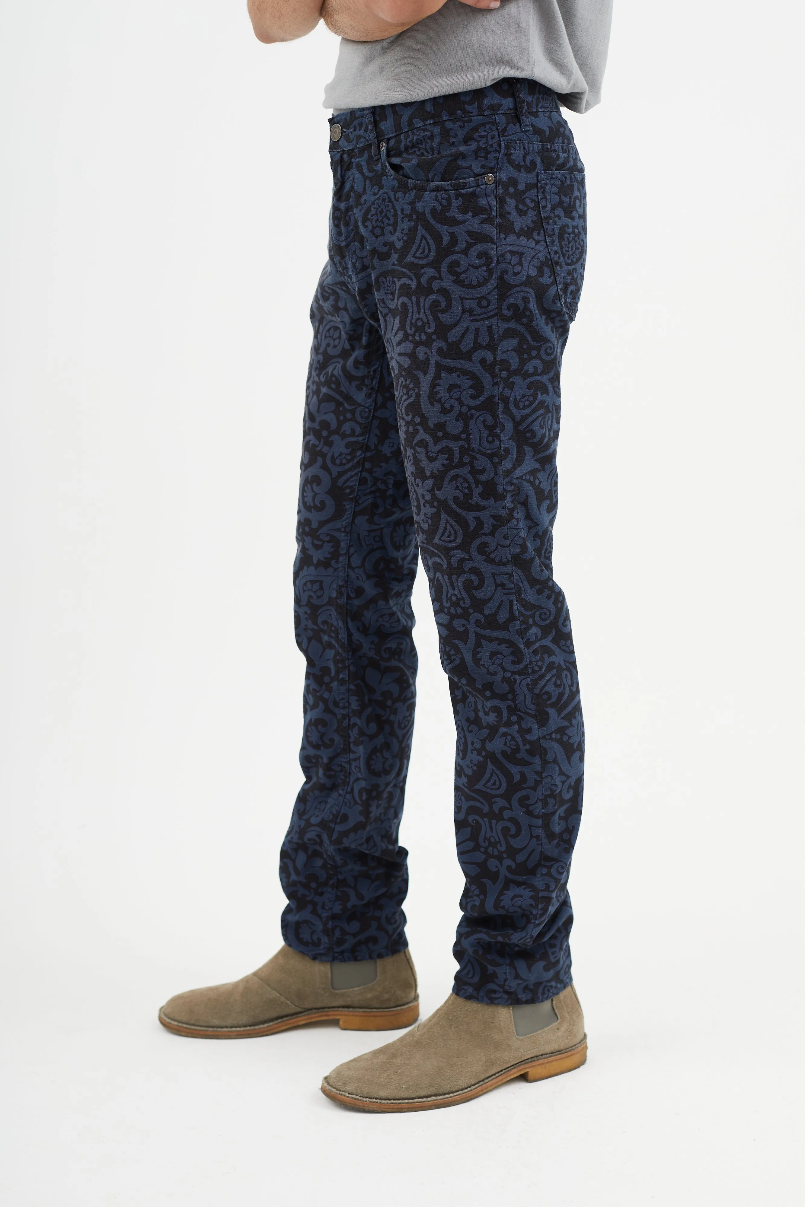 Black & Blue Baroque Jeans