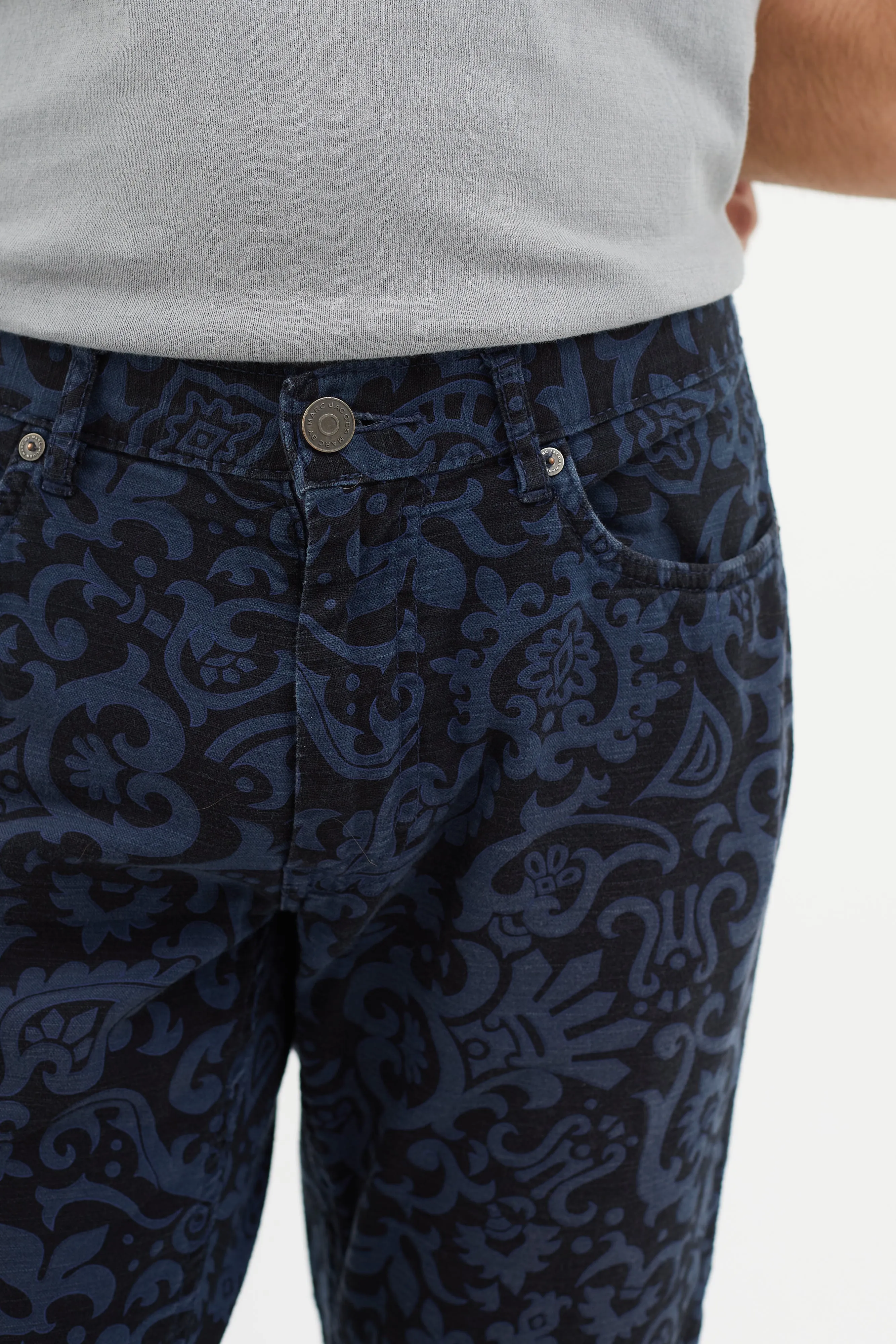 Black & Blue Baroque Jeans