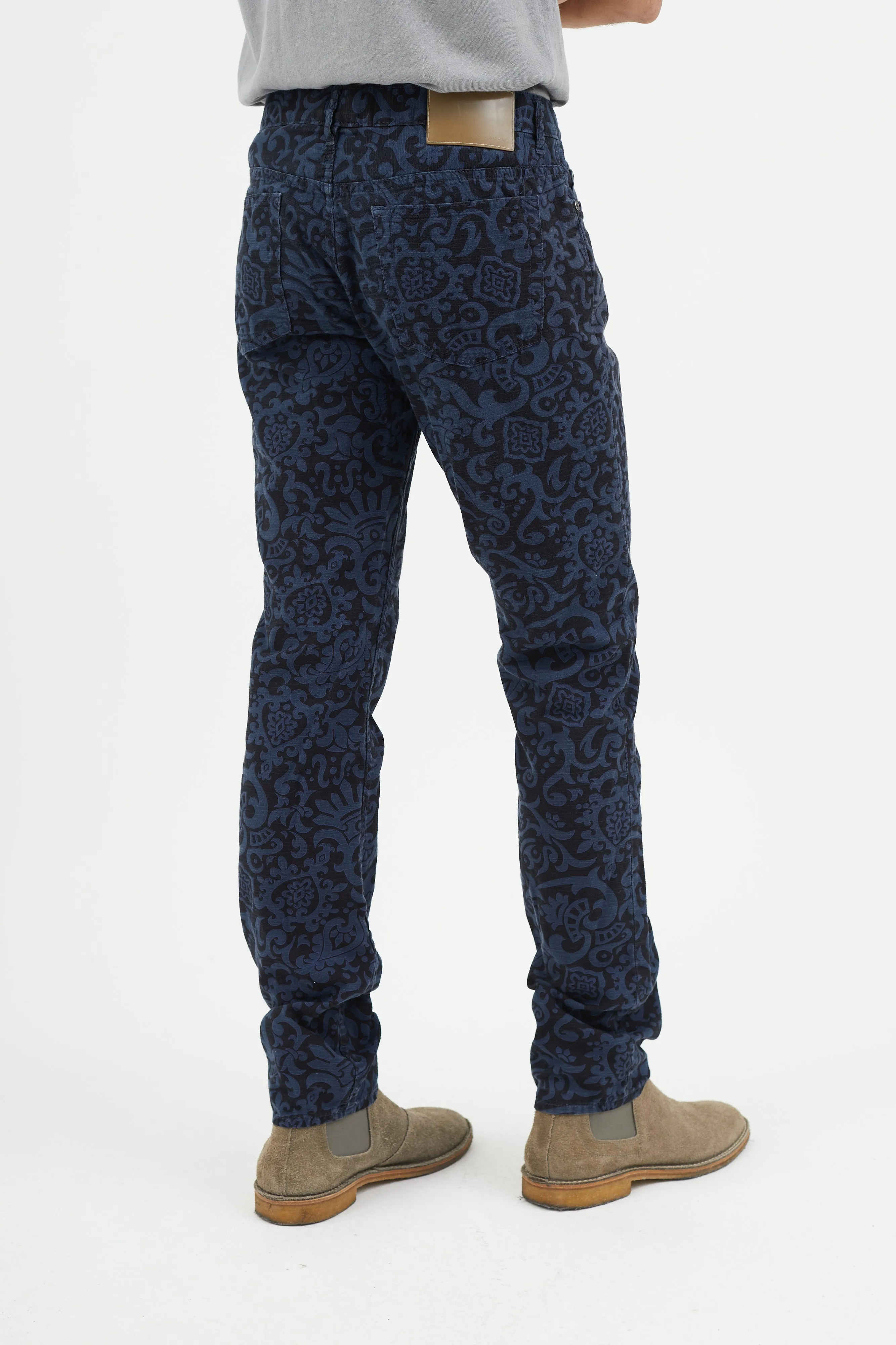 Black & Blue Baroque Jeans