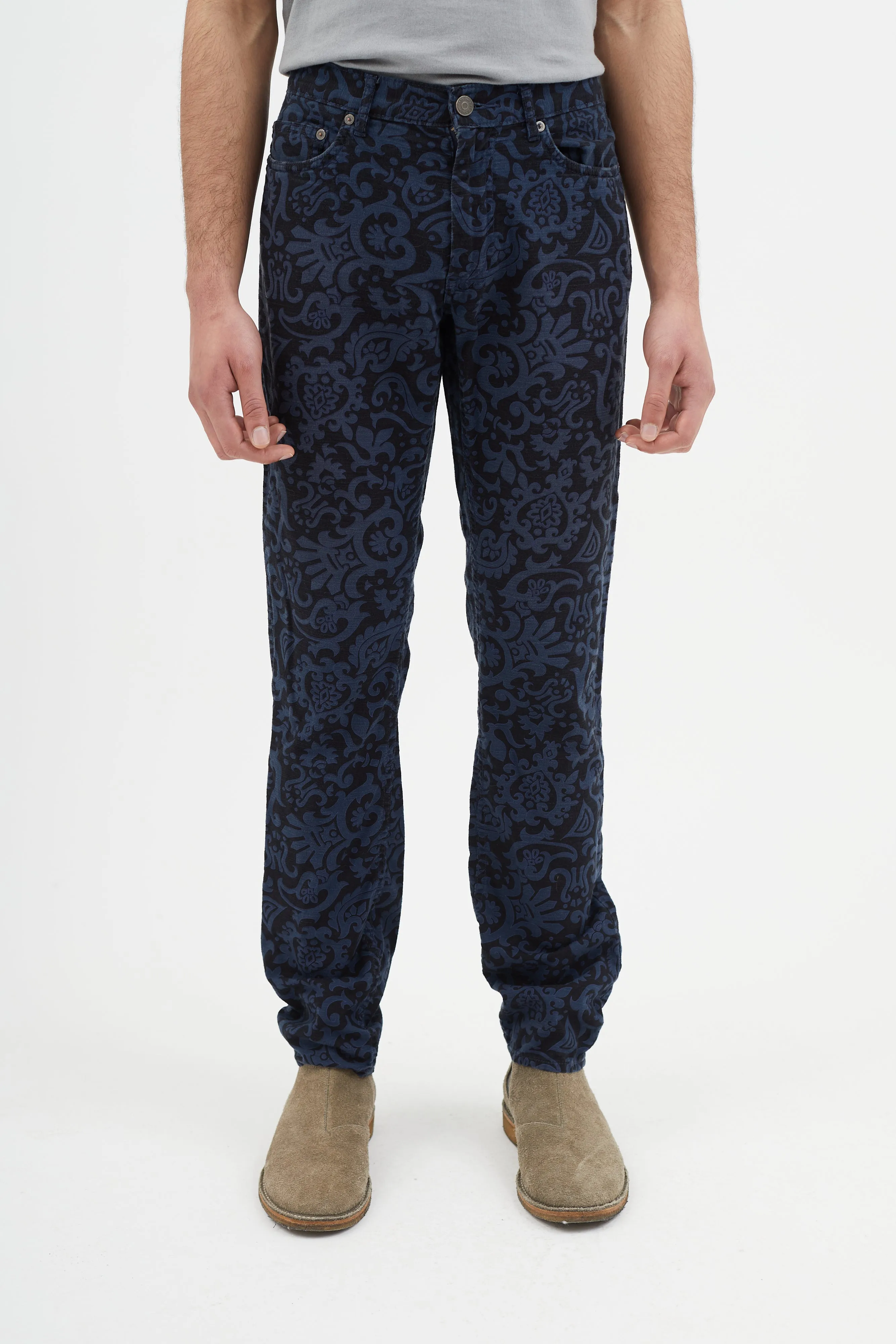 Black & Blue Baroque Jeans