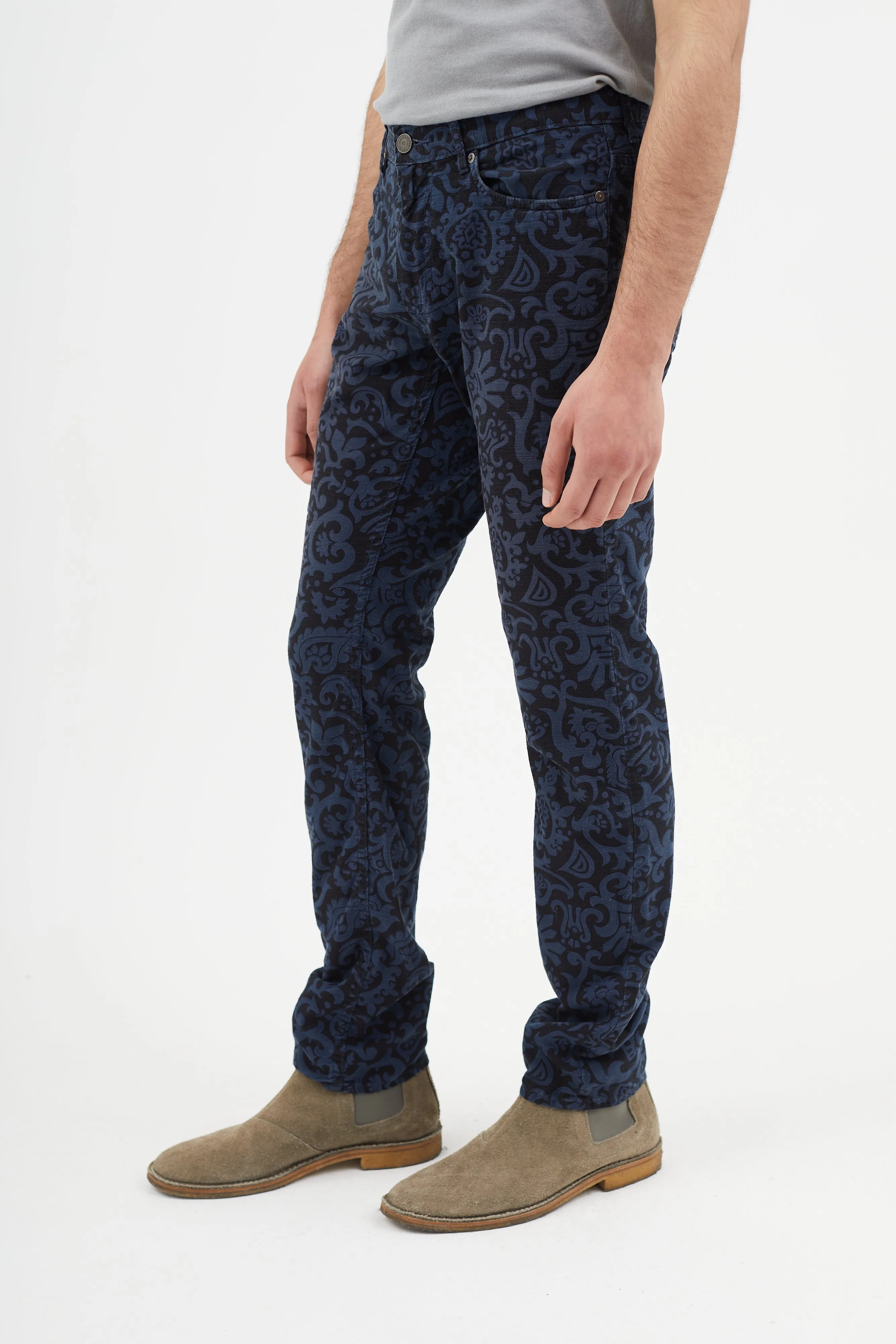 Black & Blue Baroque Jeans