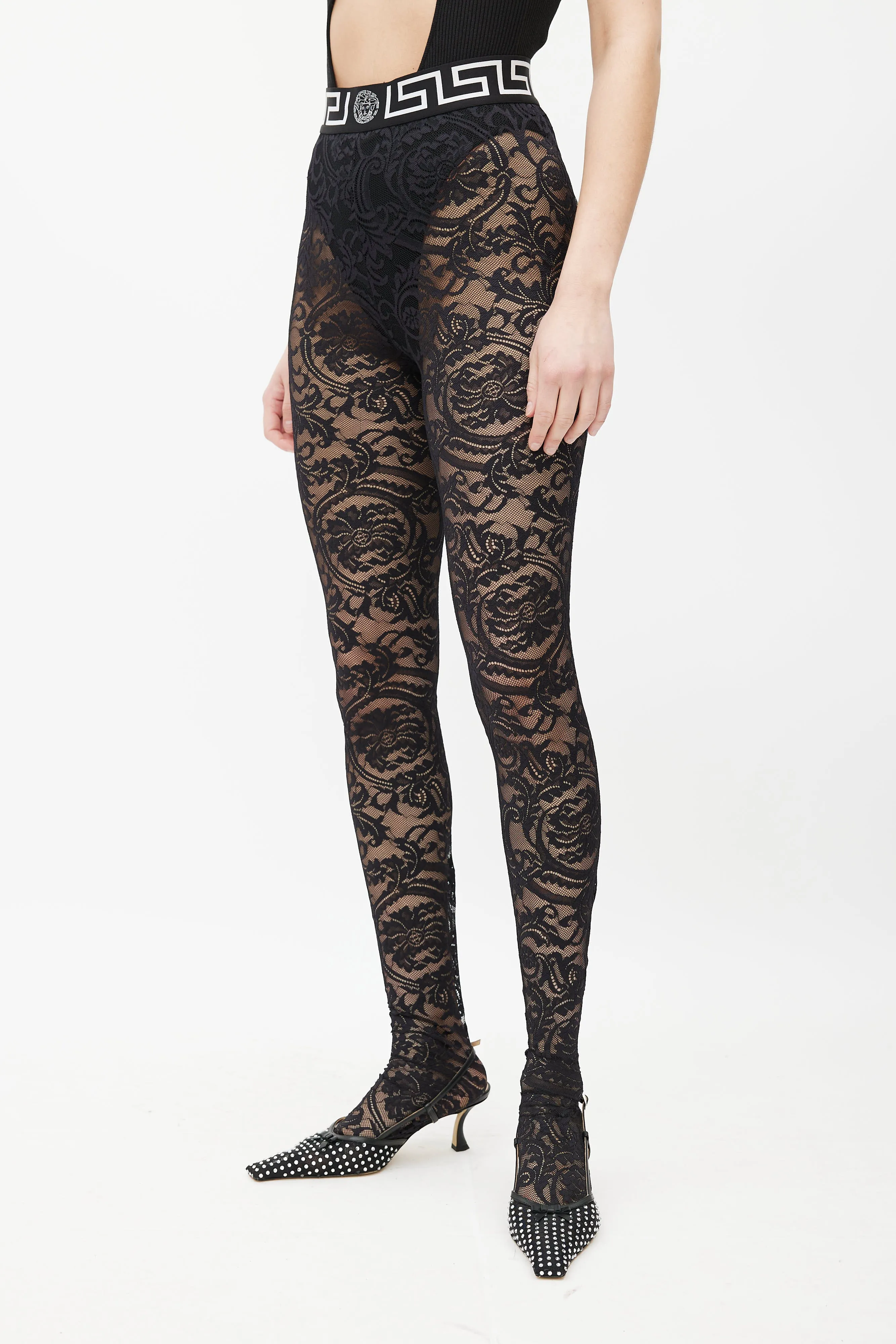 Black Baroque Lace Legging