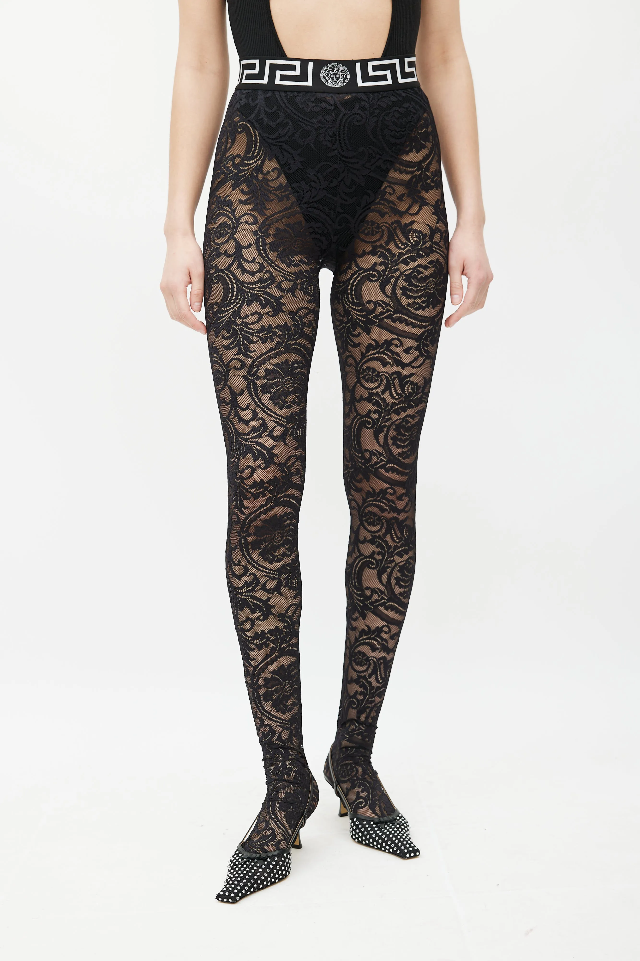 Black Baroque Lace Legging