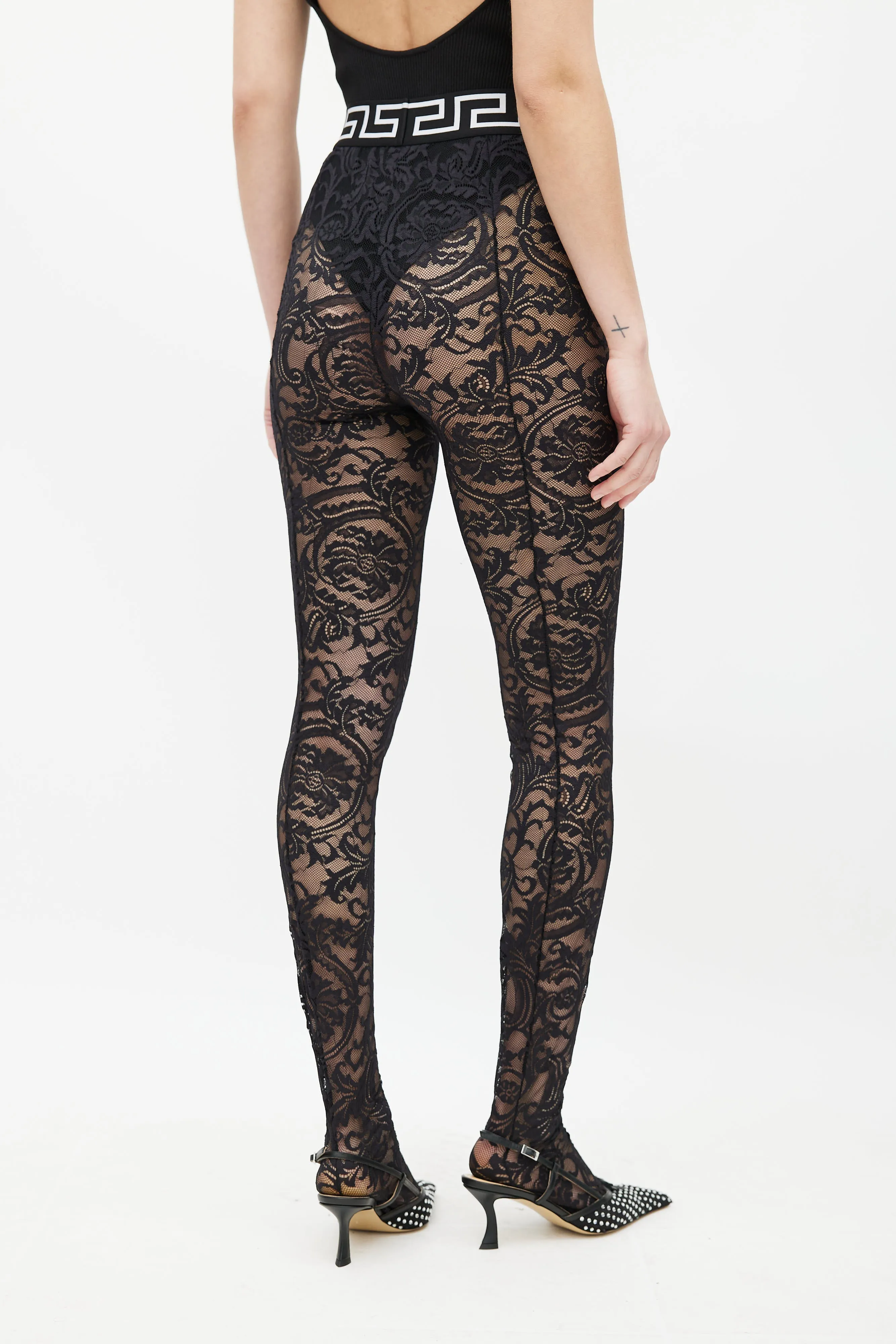 Black Baroque Lace Legging