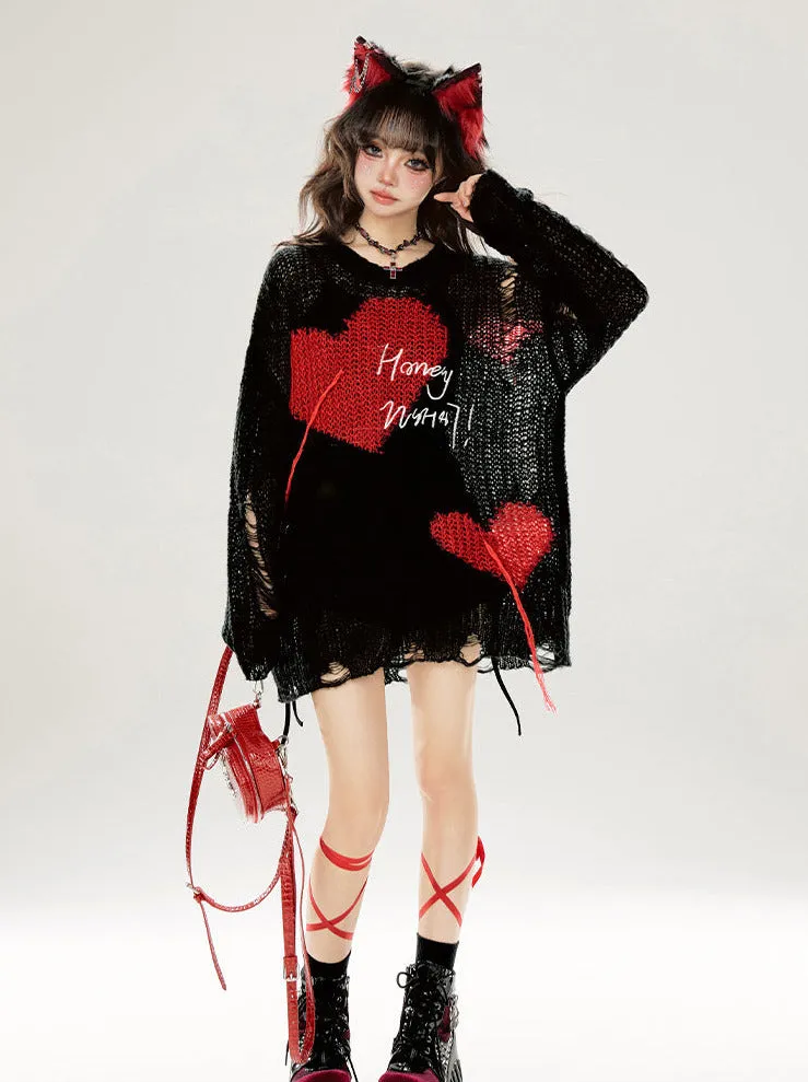 Black Knit Contrast Loose Sunscreen