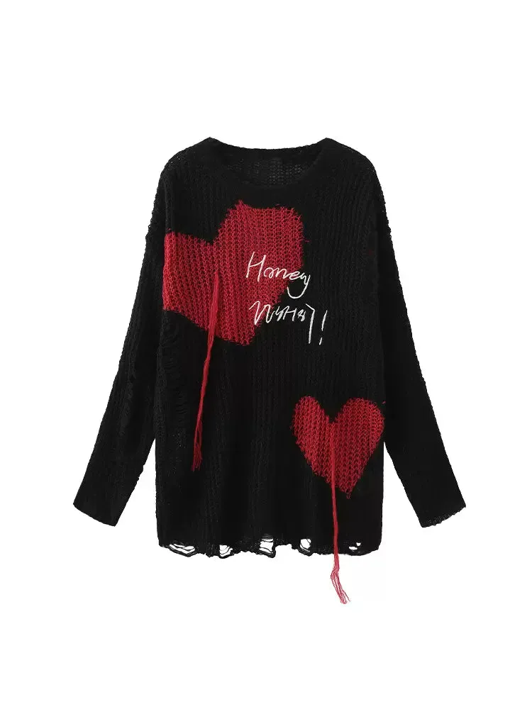 Black Knit Contrast Loose Sunscreen
