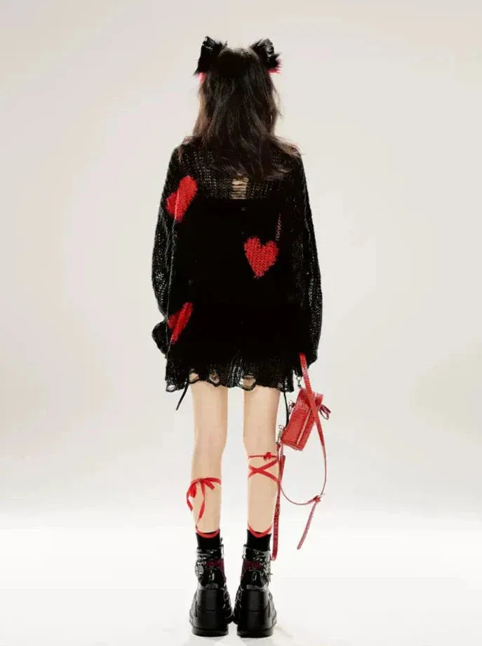 Black Knit Contrast Loose Sunscreen