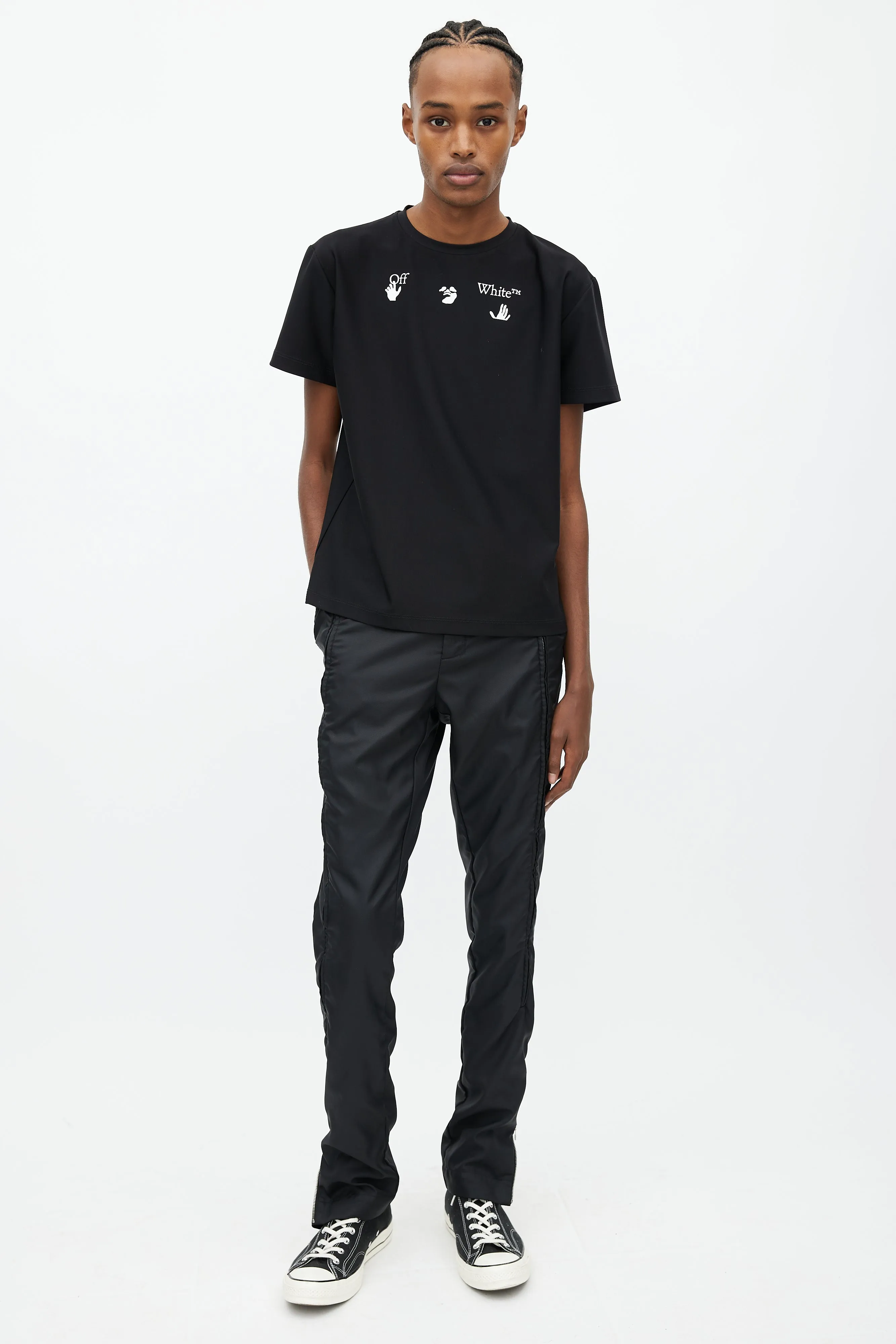 Black Multi Zip Slim Leg Pant