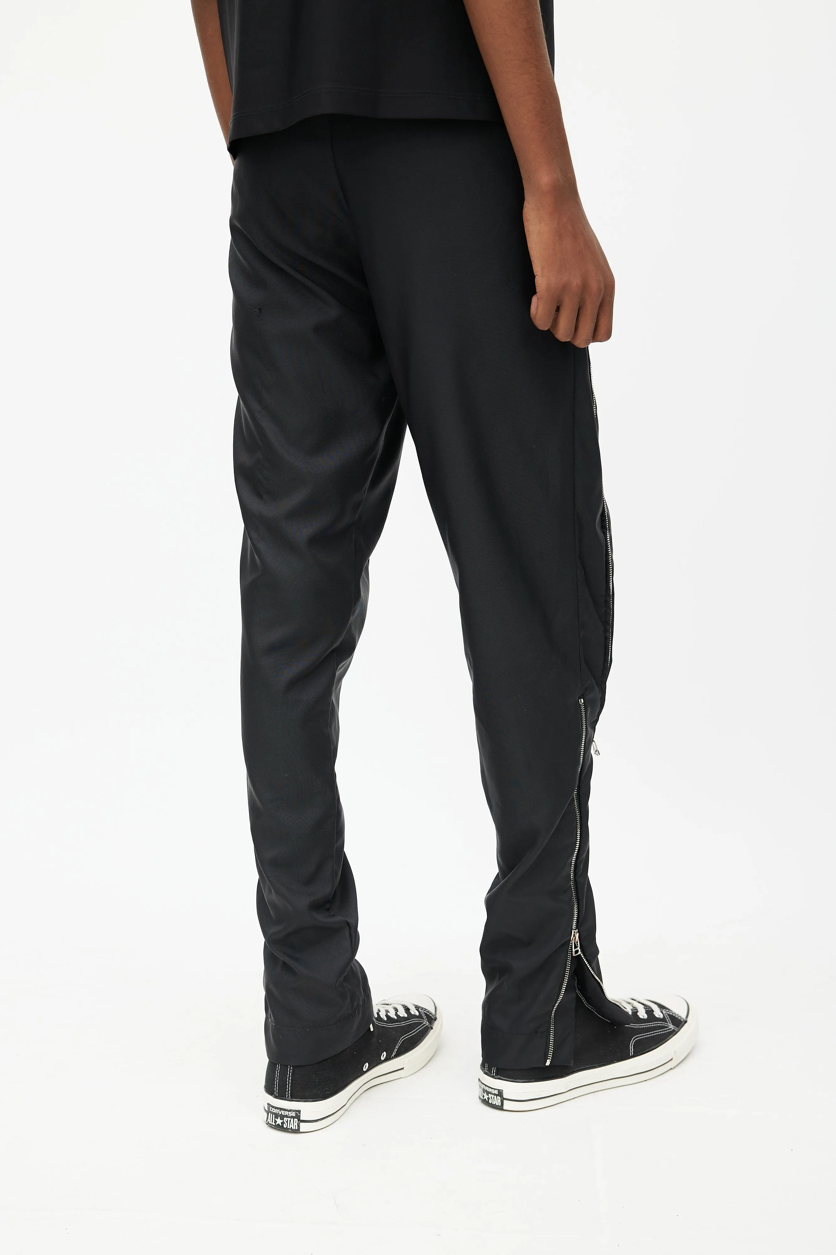 Black Multi Zip Slim Leg Pant