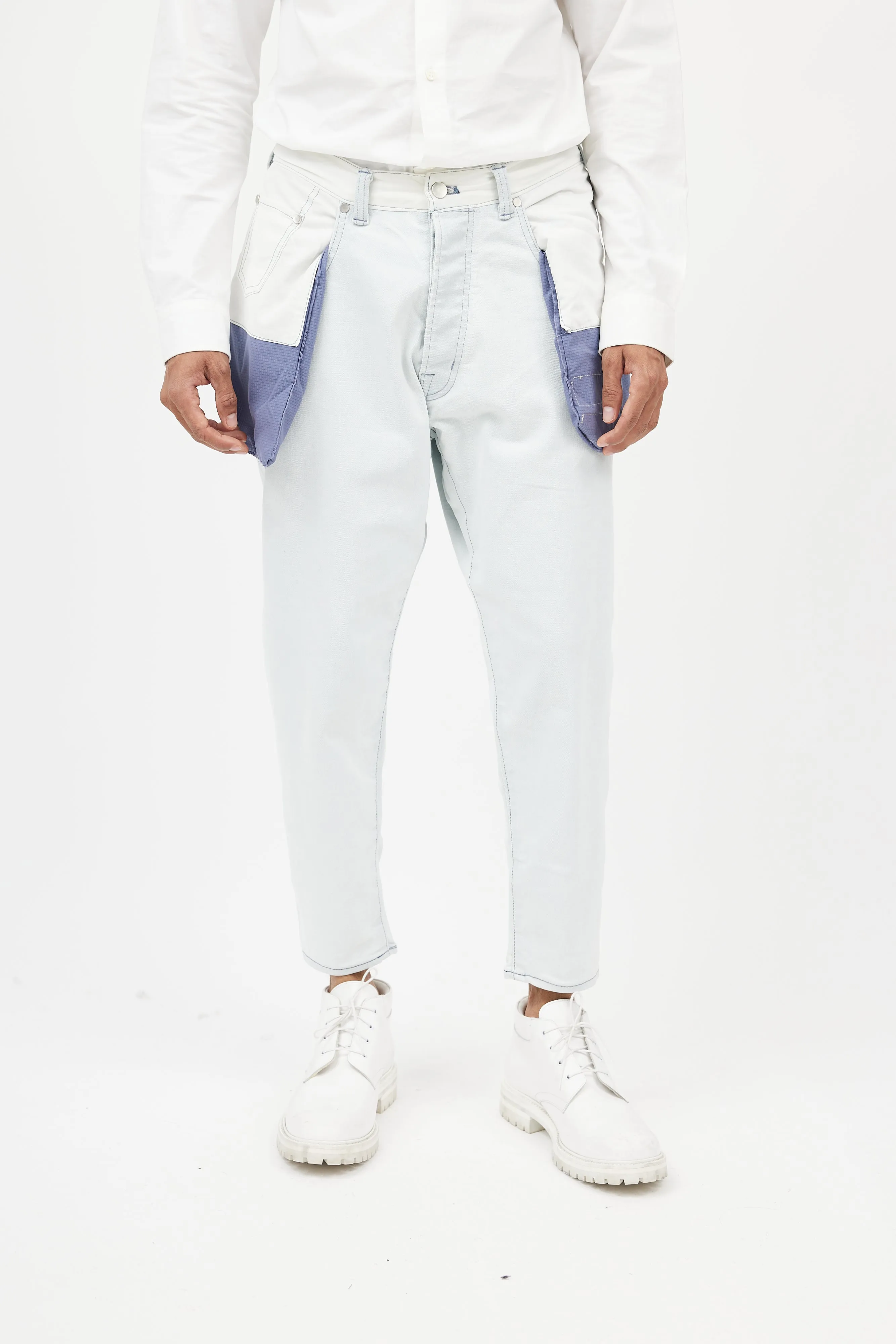 Blue Extended Pocket Denim Jeans