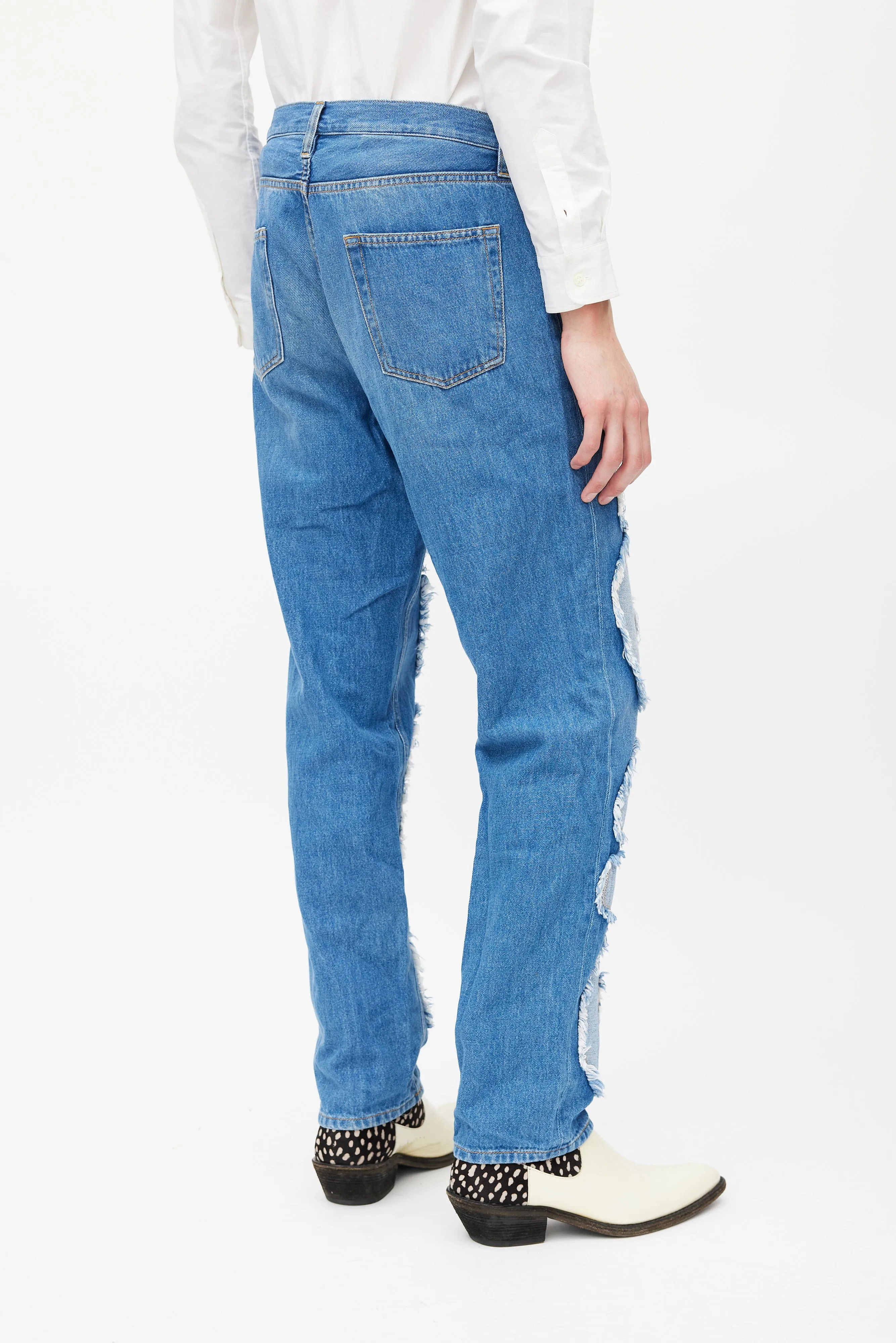 Blue Logo Patch Slim Jeans