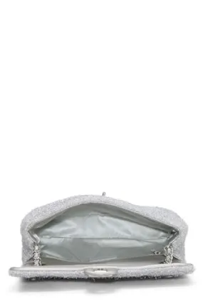 Chanel,  Silver Knit Pluto Glitter Classic Flap Medium, Silver