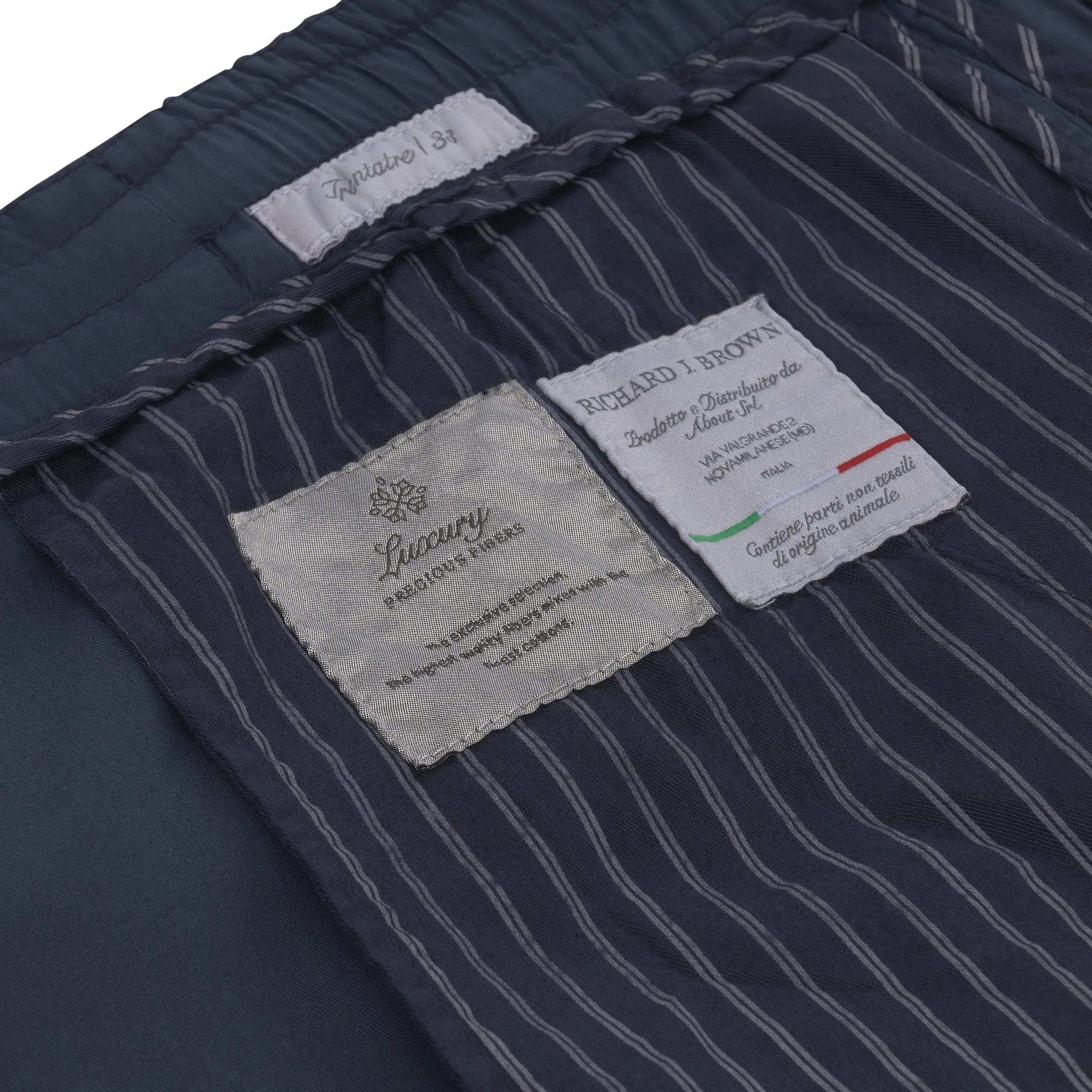 Cotton-Silk Blend Trousers in Blue