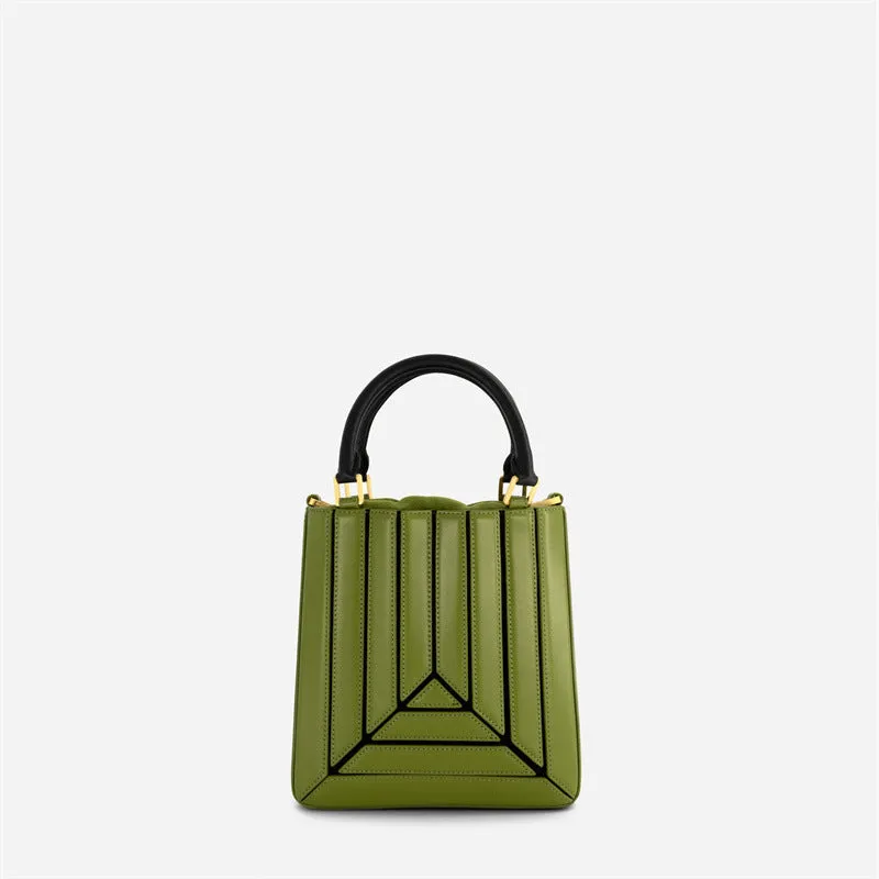 Handbag For Women Drawstring PU Leather Pleated Crossbody Shoulder Bag
