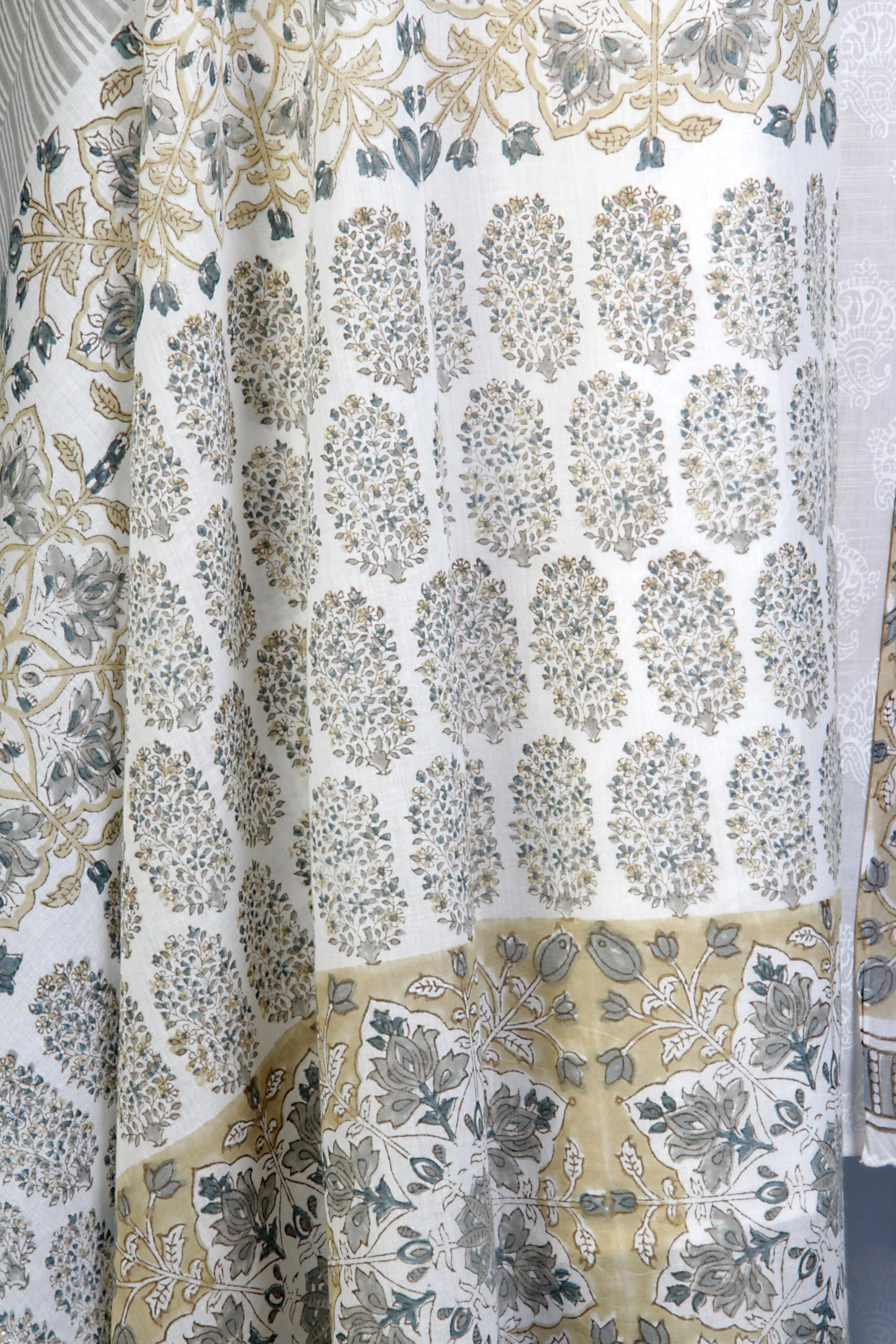 Mul Mul Wrap in Assorted Sand & Grey Block Prints