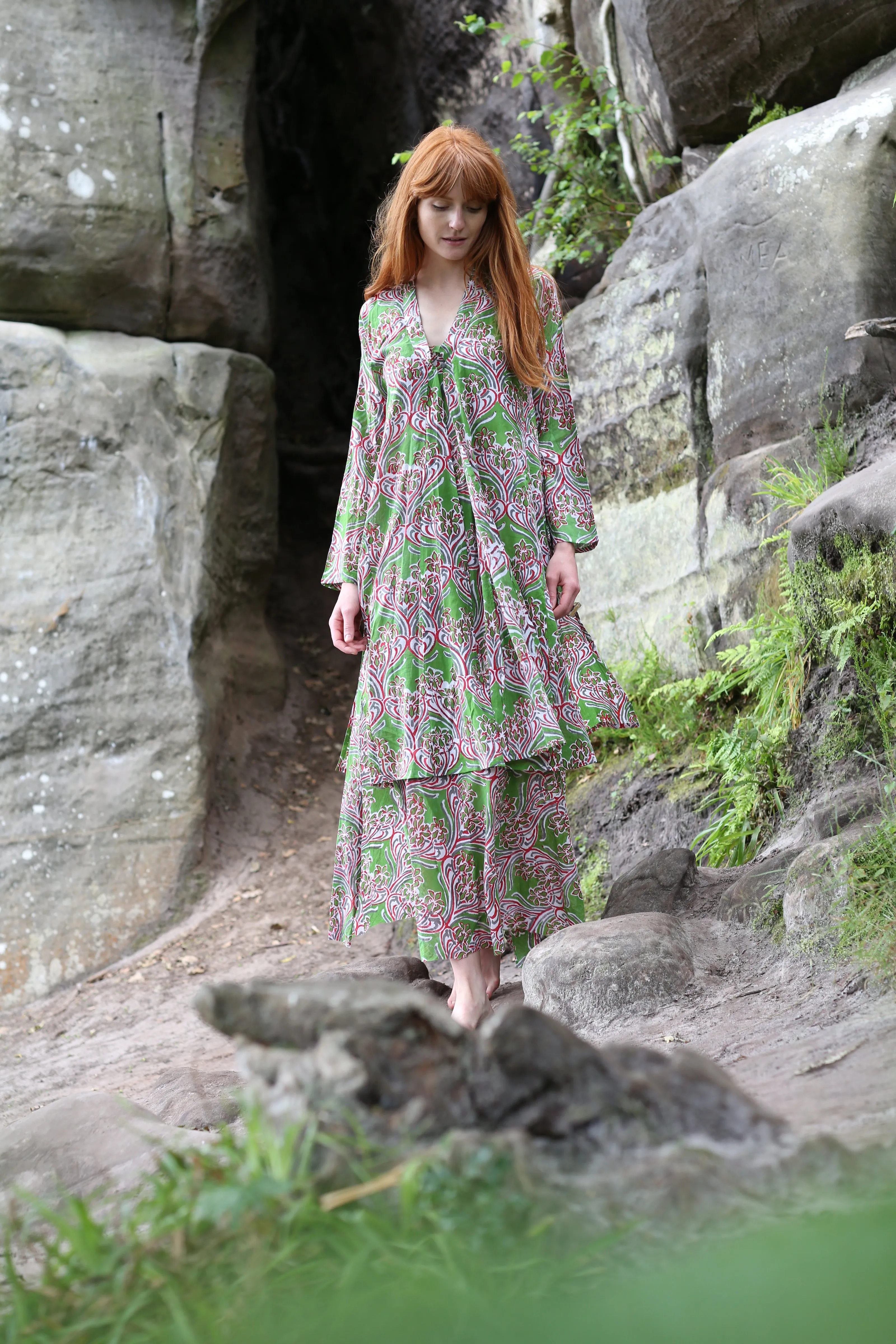 Nargis Jacket Hand Block Printed Pure Cotton Was £79 - Now Only £45 - Only Size S/M Left