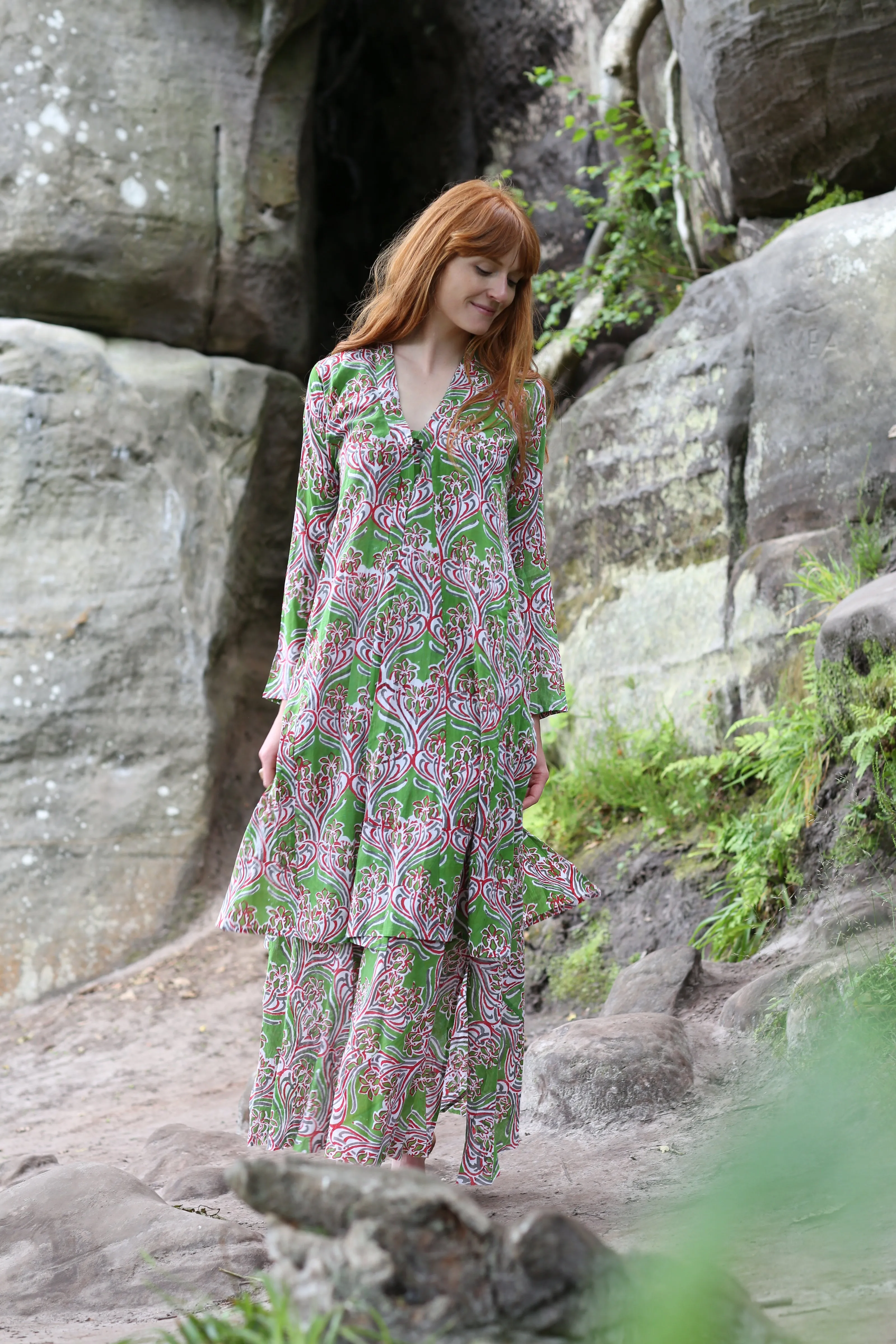 Nargis Jacket Hand Block Printed Pure Cotton Was £79 - Now Only £45 - Only Size S/M Left