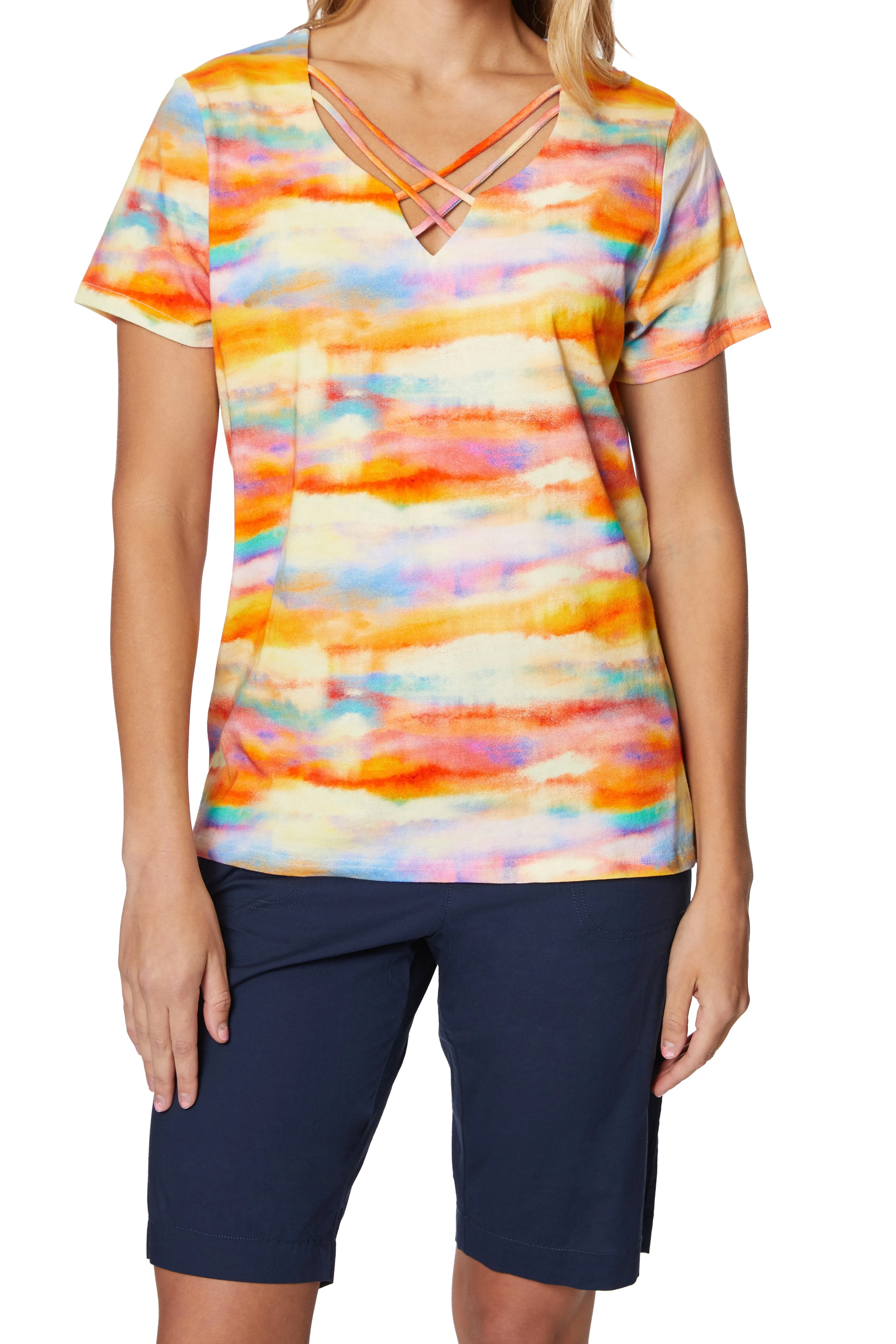 Pre-Order Caribbean Joe® Criss Cross Knit Top