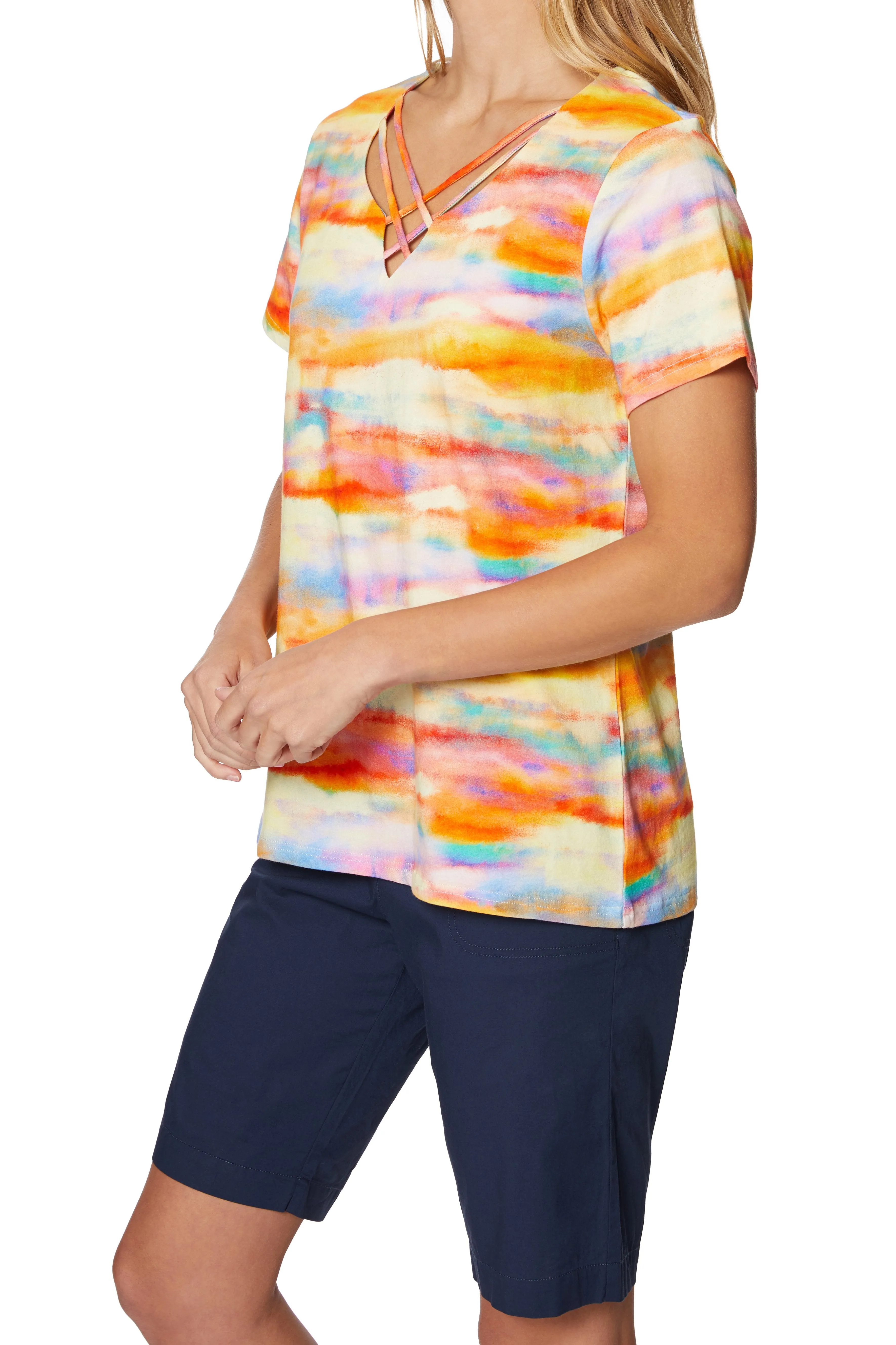 Pre-Order Caribbean Joe® Criss Cross Knit Top