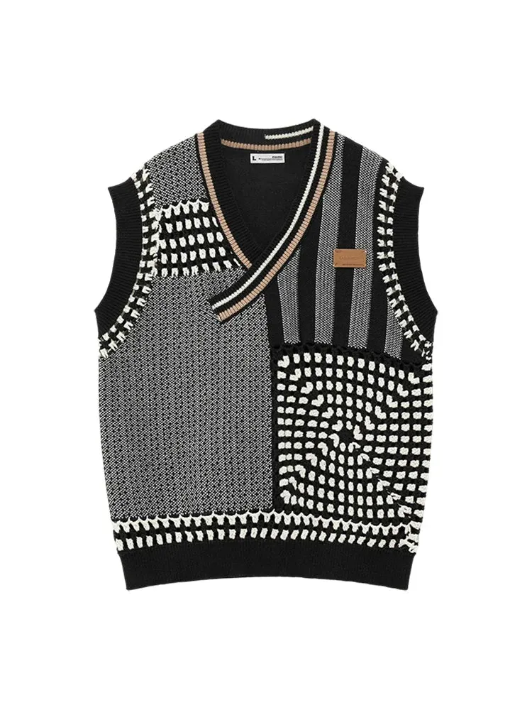 Reserved Asymmetrical Vest Knit Item Over Mode Loose