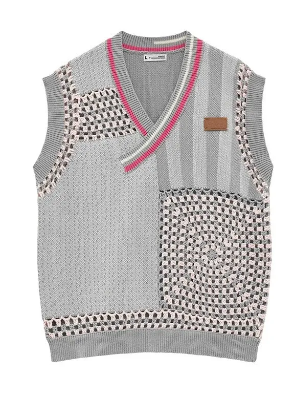 Reserved Asymmetrical Vest Knit Item Over Mode Loose