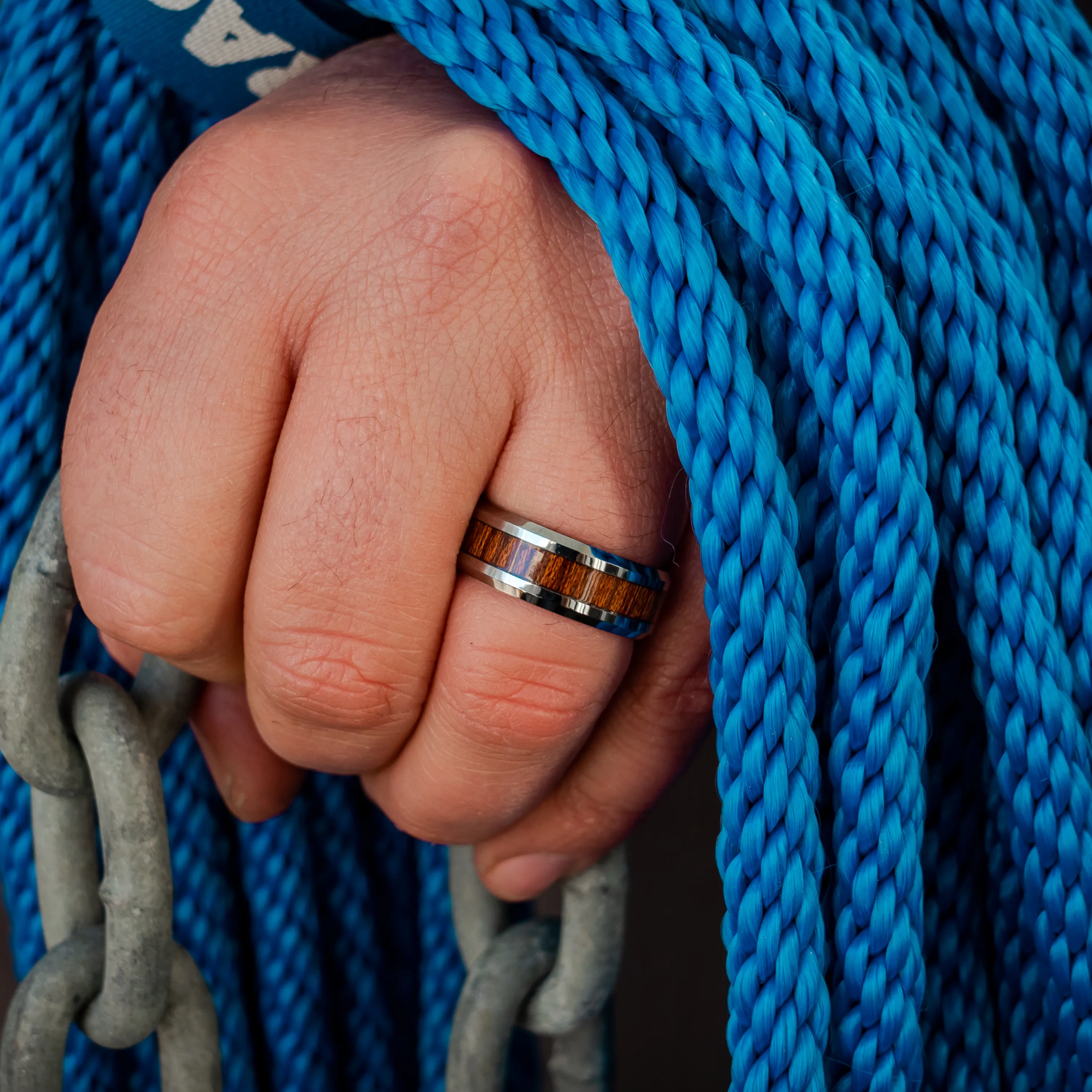 The Silver Yooper - Silver Tungsten Wood Ring