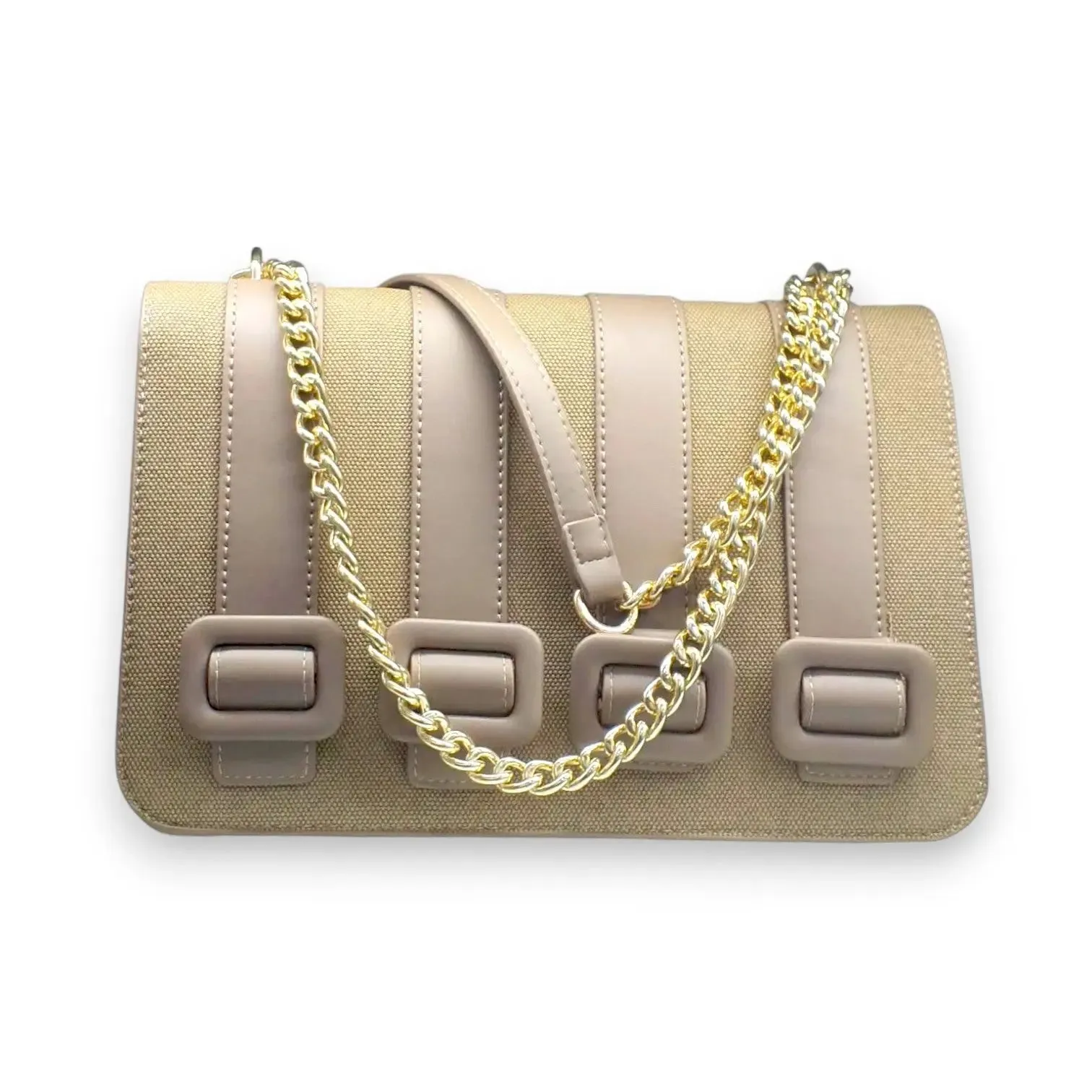 Valendnee Structured Chain Shoulder Bag